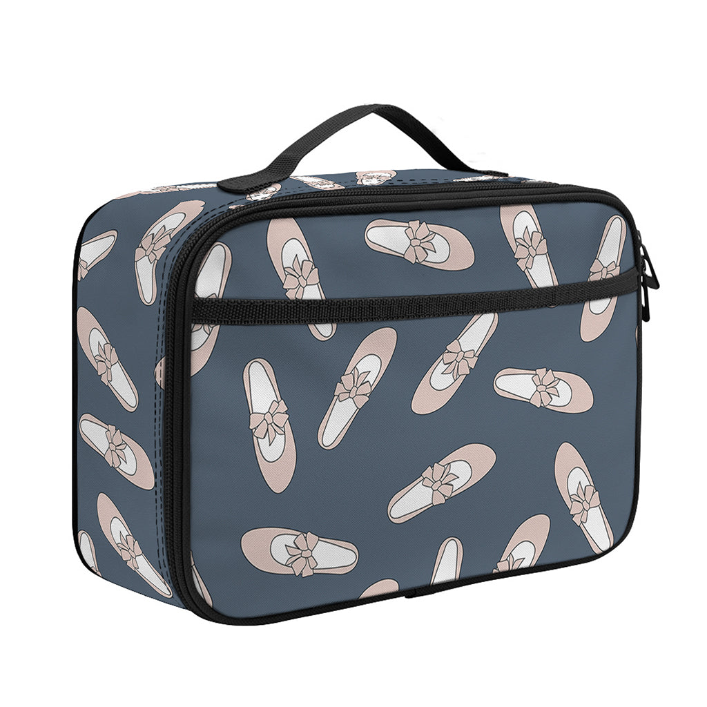 Pink Ballet Shoes Pattern Print Portable Lunch Bag