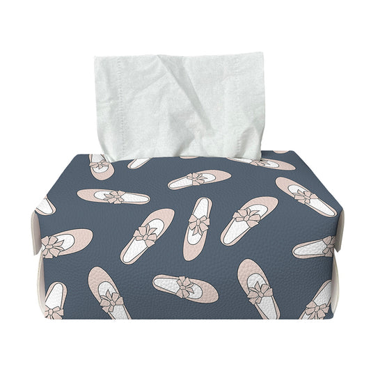 Pink Ballet Shoes Pattern Print Rectangle Tissue Box Cover