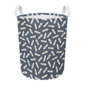 Pink Ballet Shoes Pattern Print Round Laundry Basket
