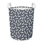 Pink Ballet Shoes Pattern Print Round Laundry Basket