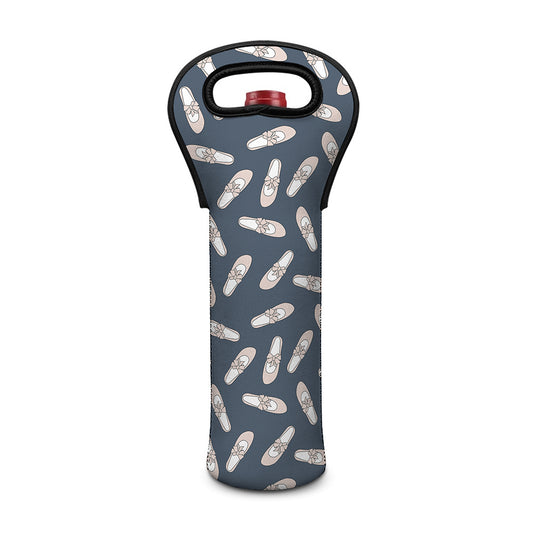 Pink Ballet Shoes Pattern Print Single Neoprene Wine Tote