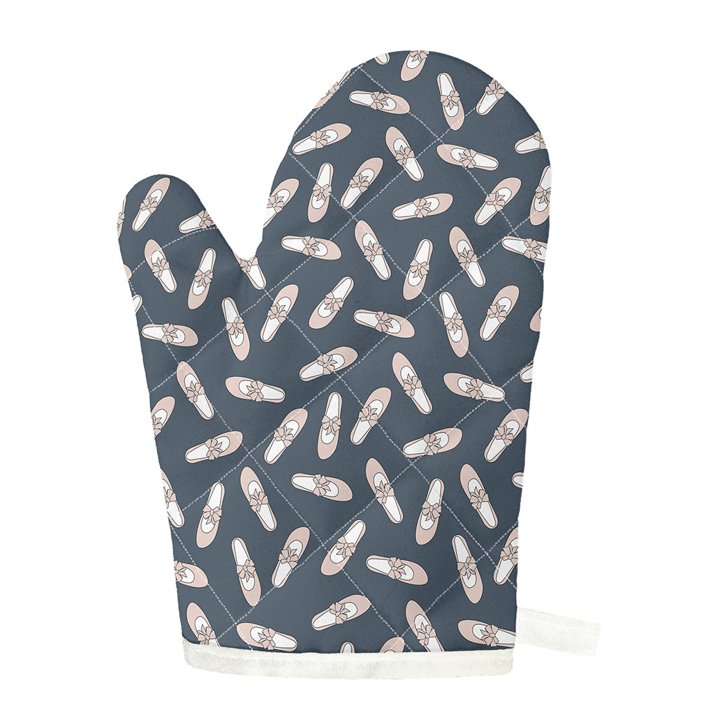 Pink Ballet Shoes Pattern Print Single Oven Mitt