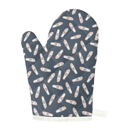 Pink Ballet Shoes Pattern Print Single Oven Mitt