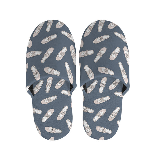 Pink Ballet Shoes Pattern Print Slippers