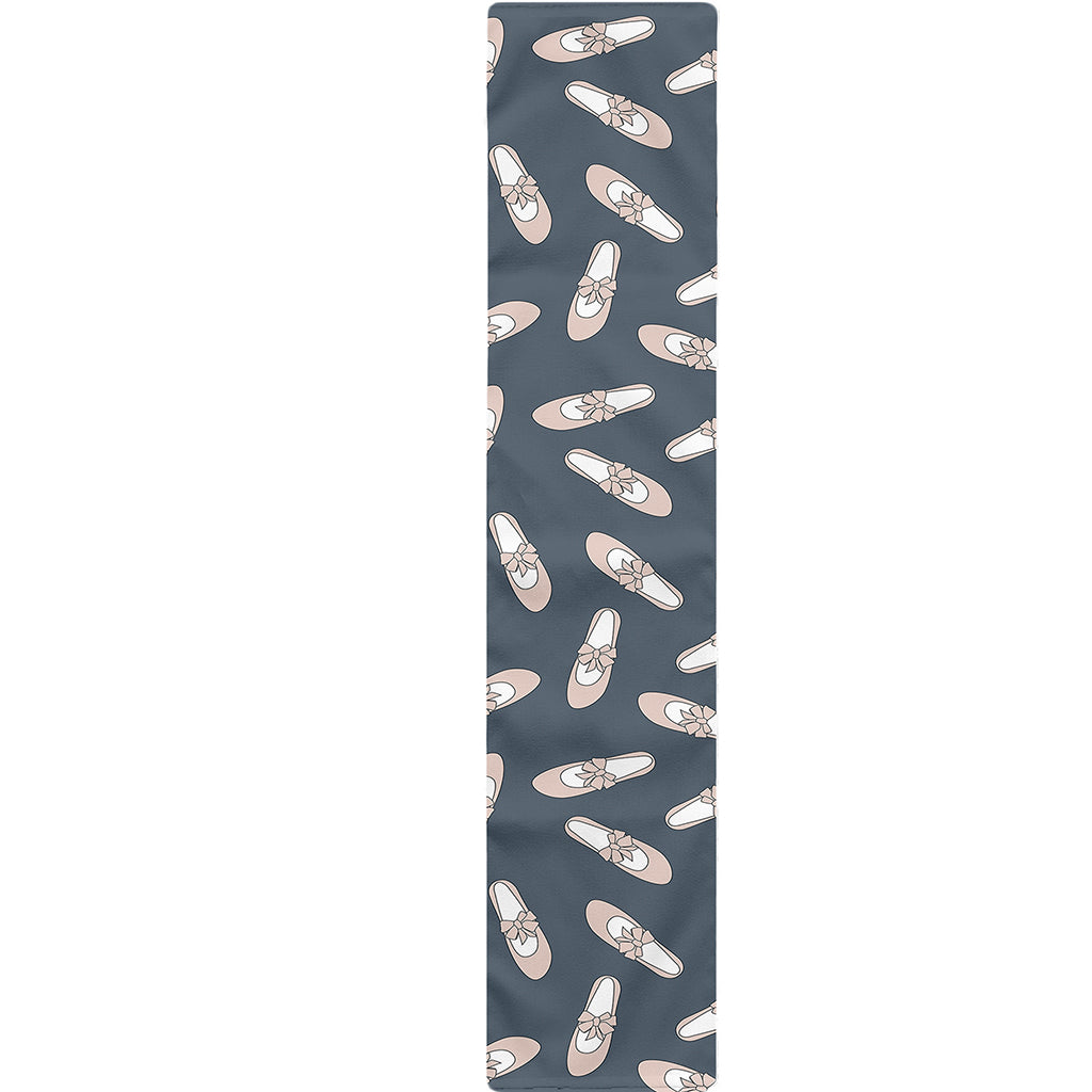 Pink Ballet Shoes Pattern Print Table Runner