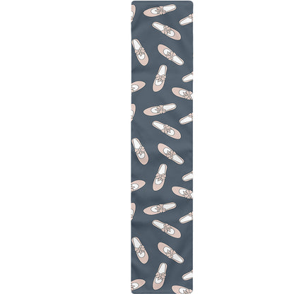 Pink Ballet Shoes Pattern Print Table Runner