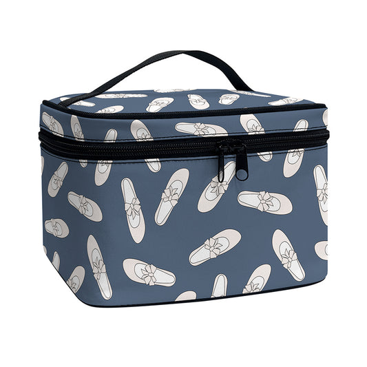 Pink Ballet Shoes Pattern Print Travel Makeup Bag