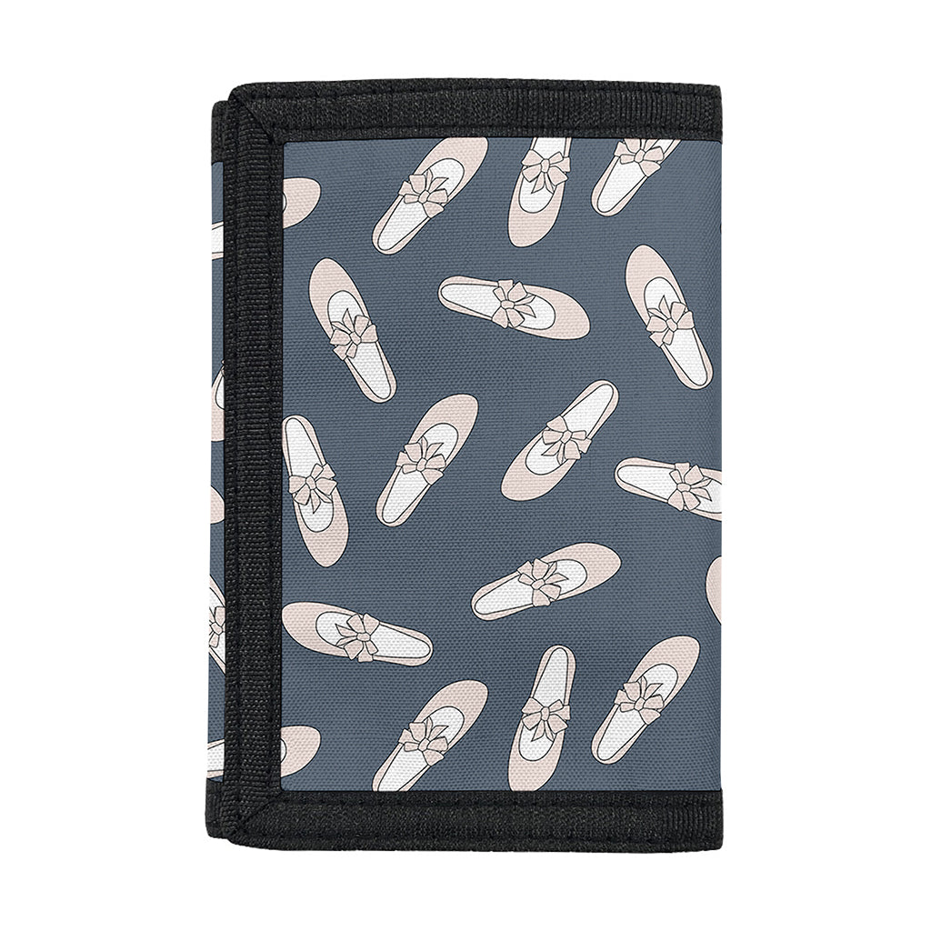 Pink Ballet Shoes Pattern Print Trifold Wallet