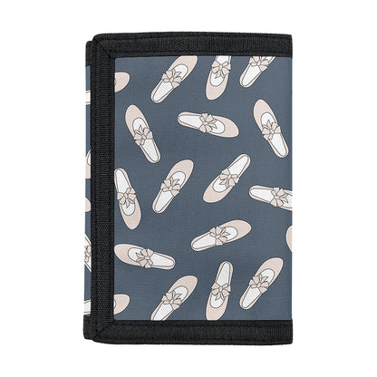 Pink Ballet Shoes Pattern Print Trifold Wallet