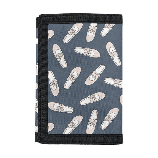 Pink Ballet Shoes Pattern Print Trifold Wallet