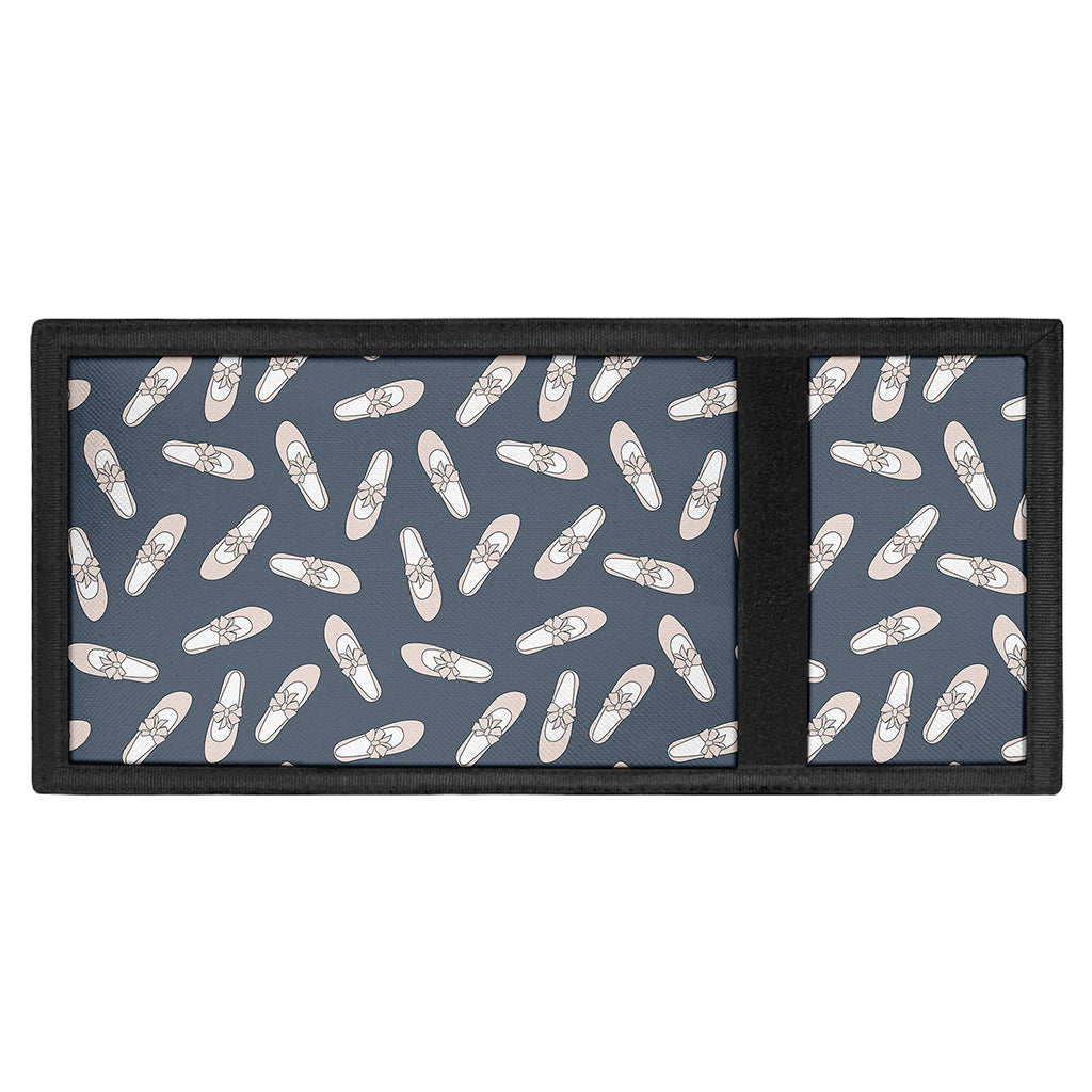 Pink Ballet Shoes Pattern Print Trifold Wallet