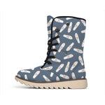 Pink Ballet Shoes Pattern Print Winter Boots