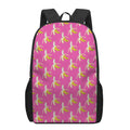 Pink Banana Pattern Print 17 Inch Backpack