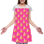 Pink Banana Pattern Print Adjustable Apron