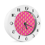 Pink Banana Pattern Print Alarm Clock
