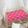 Pink Banana Pattern Print Baby Crib Sheet