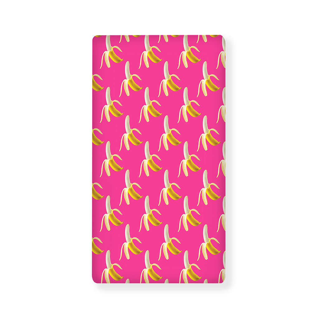 Pink Banana Pattern Print Baby Crib Sheet