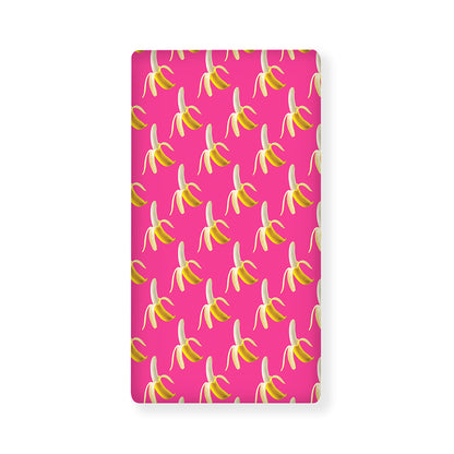 Pink Banana Pattern Print Baby Crib Sheet