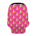Pink Banana Pattern Print Baby Seat Cover