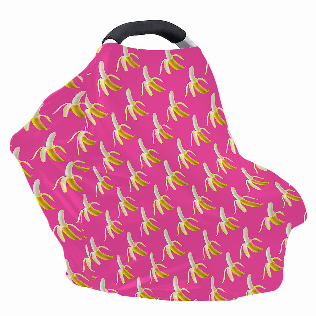 Pink Banana Pattern Print Baby Seat Cover