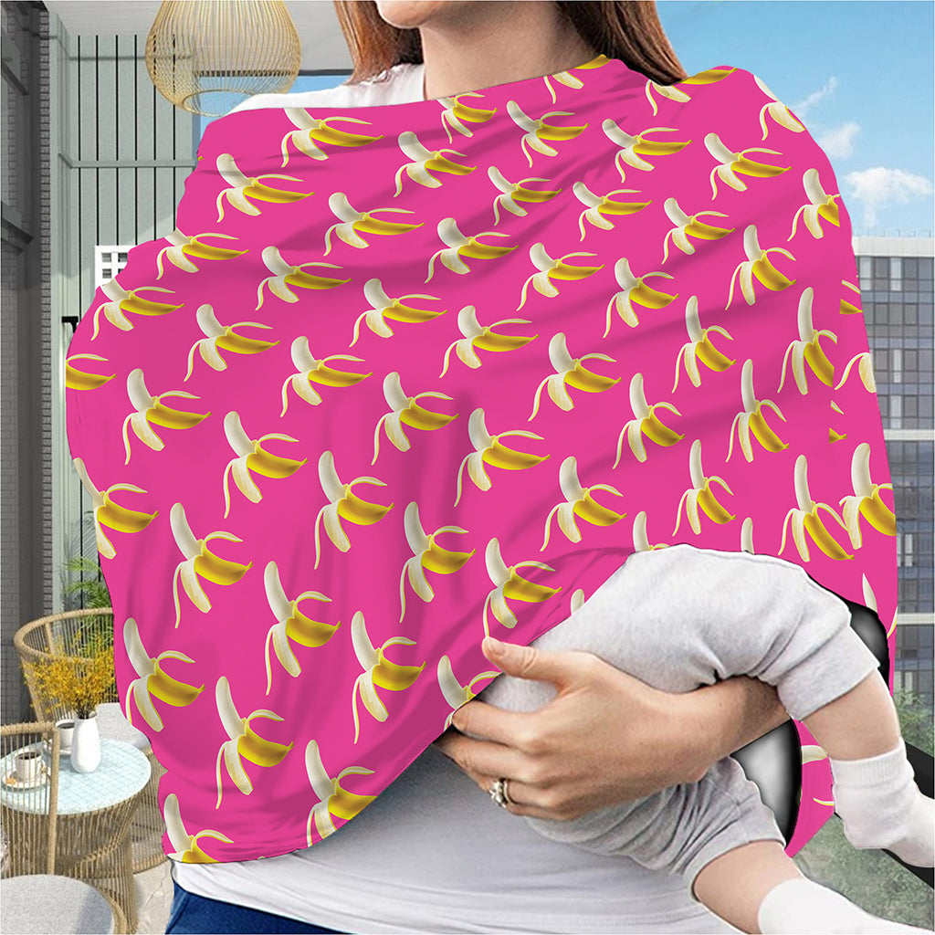 Pink Banana Pattern Print Baby Seat Cover
