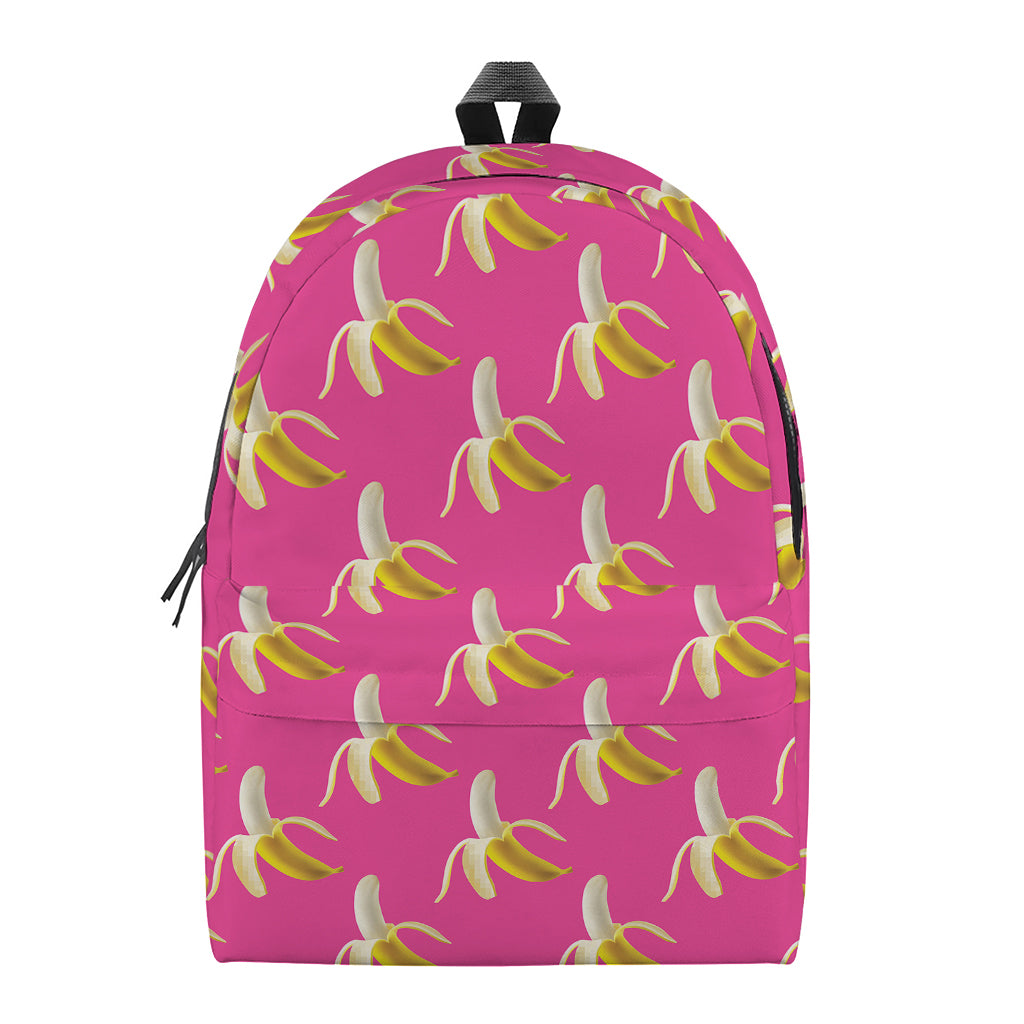 Pink Banana Pattern Print Backpack