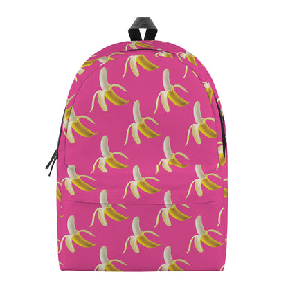 Pink Banana Pattern Print Backpack