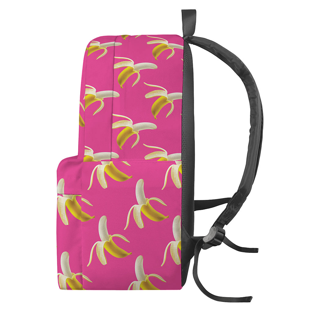 Pink Banana Pattern Print Backpack