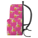 Pink Banana Pattern Print Backpack