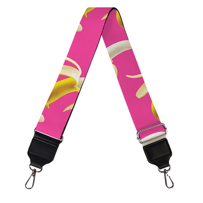 Pink Banana Pattern Print Bag Strap