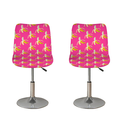 Pink Banana Pattern Print Bar Stool Covers