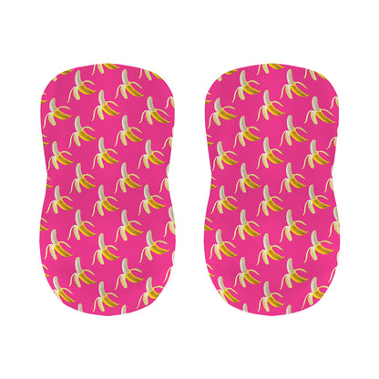 Pink Banana Pattern Print Bar Stool Covers