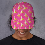 Pink Banana Pattern Print Baseball Cap