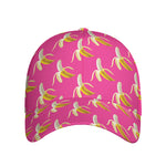 Pink Banana Pattern Print Baseball Cap