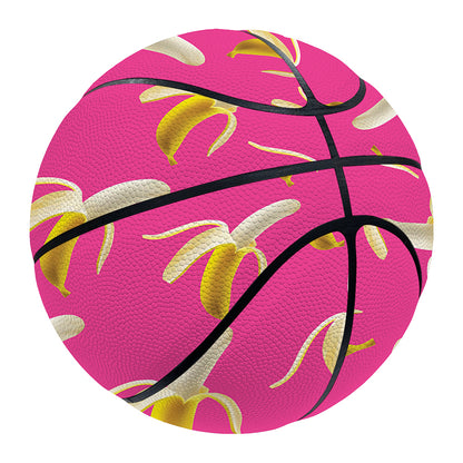 Pink Banana Pattern Print Basketball