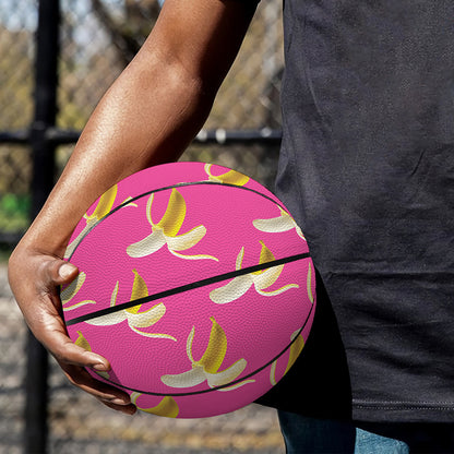Pink Banana Pattern Print Basketball