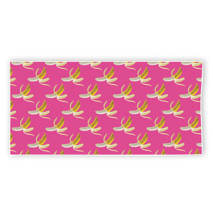 Pink Banana Pattern Print Beach Towel