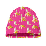 Pink Banana Pattern Print Beanie