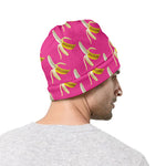 Pink Banana Pattern Print Beanie