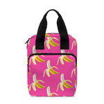 Pink Banana Pattern Print Bible Tote Bag