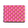 Pink Banana Pattern Print Bifold Wallet