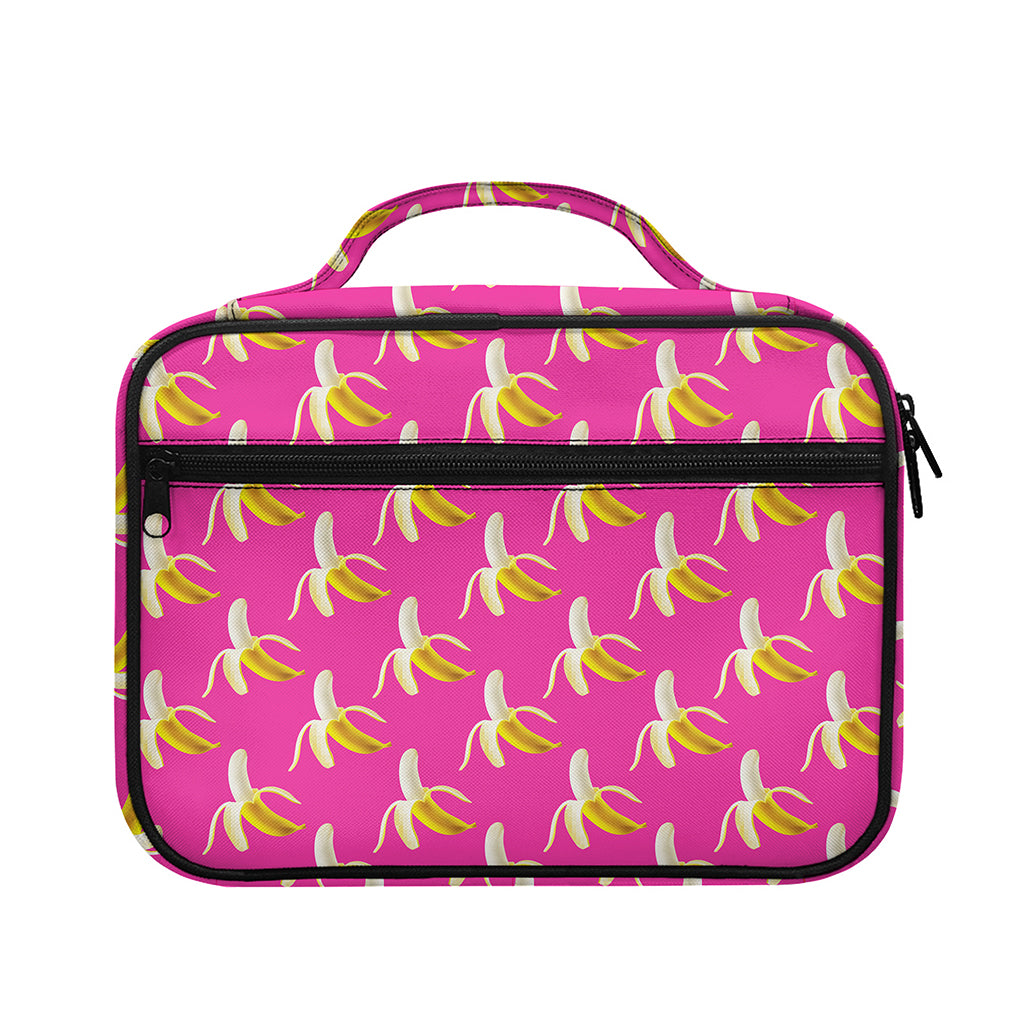 Pink Banana Pattern Print Briefcase Bible Bag