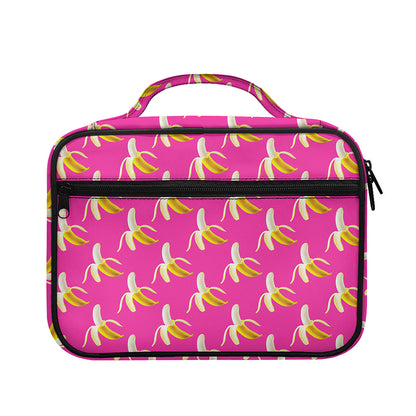 Pink Banana Pattern Print Briefcase Bible Bag