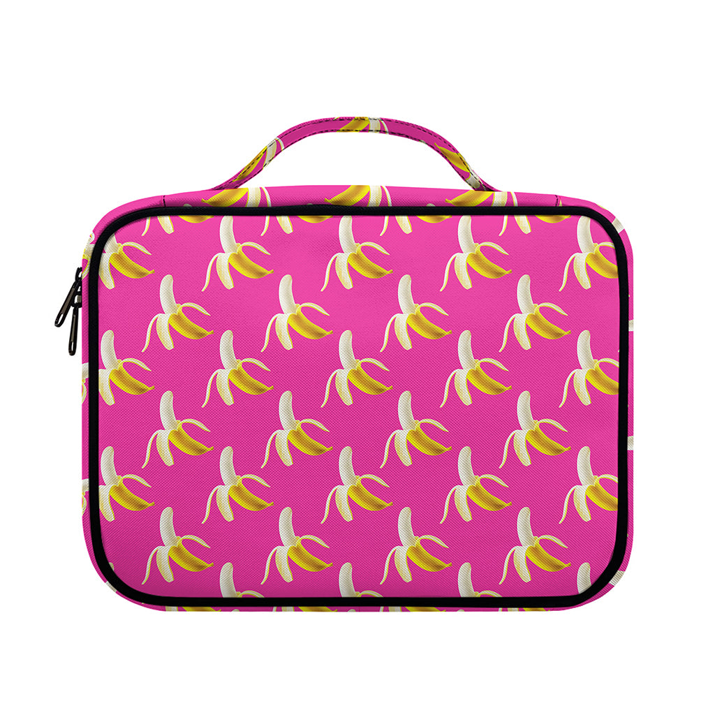 Pink Banana Pattern Print Briefcase Bible Bag