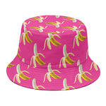 Pink Banana Pattern Print Bucket Hat
