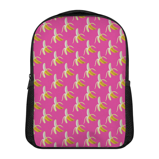 Pink Banana Pattern Print Casual Backpack