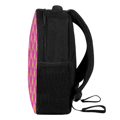 Pink Banana Pattern Print Casual Backpack