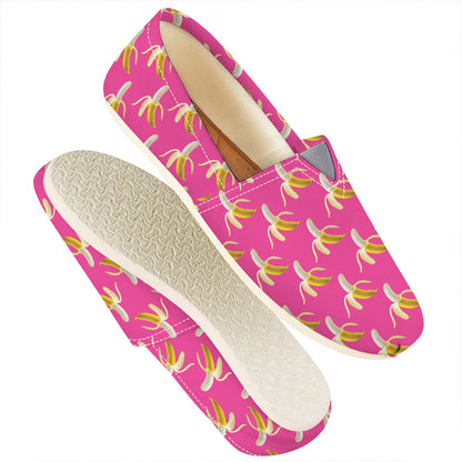 Pink Banana Pattern Print Casual Shoes