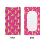 Pink Banana Pattern Print Changing Pad Cover