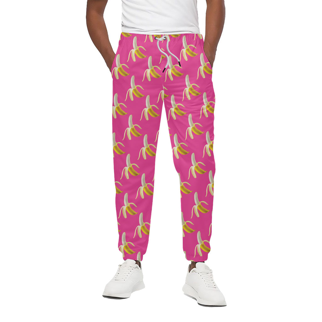 Pink Banana Pattern Print Cotton Pants